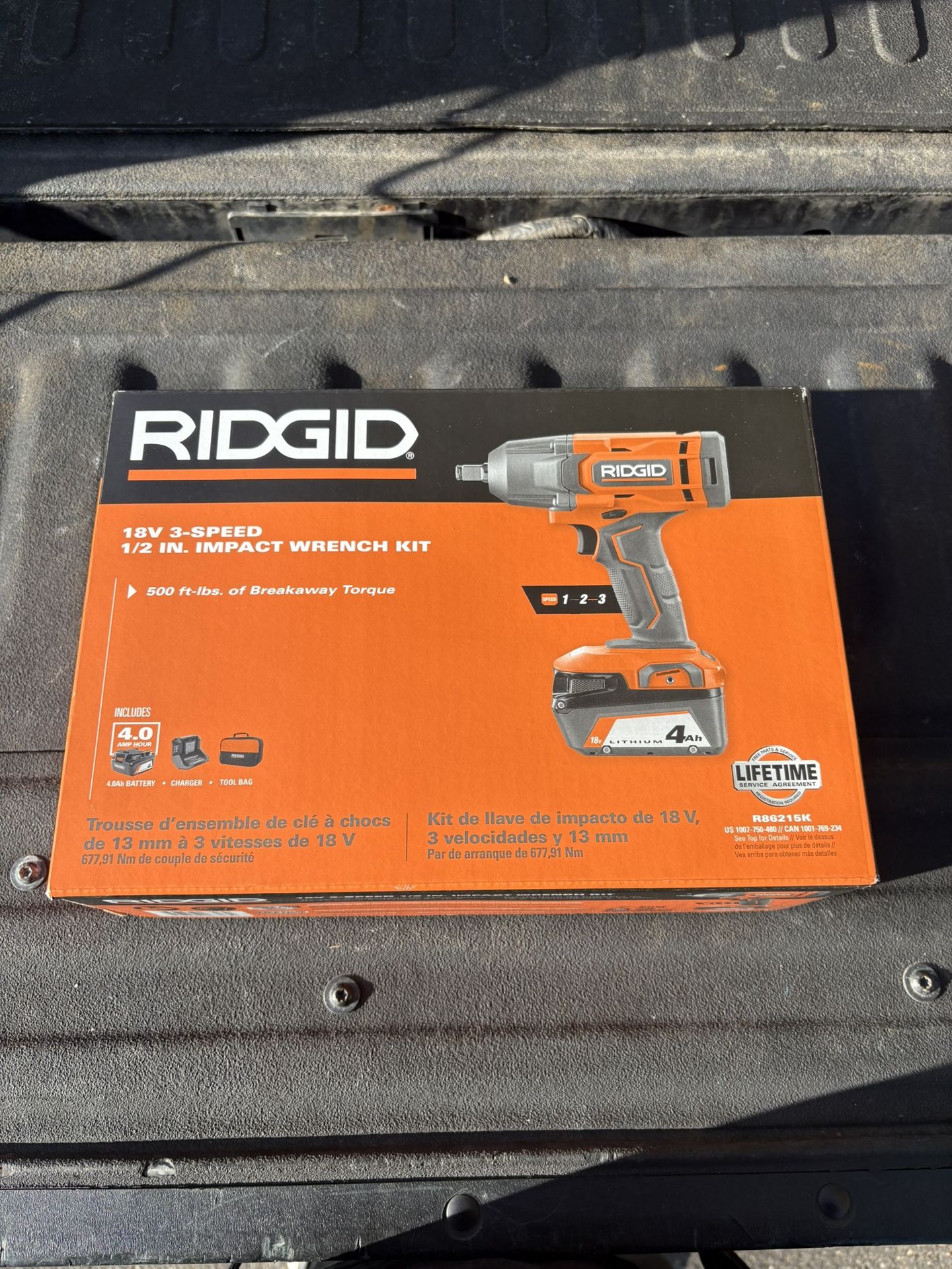 Ridgid 18v 3-speed 1/2” Impact Wrench Kit