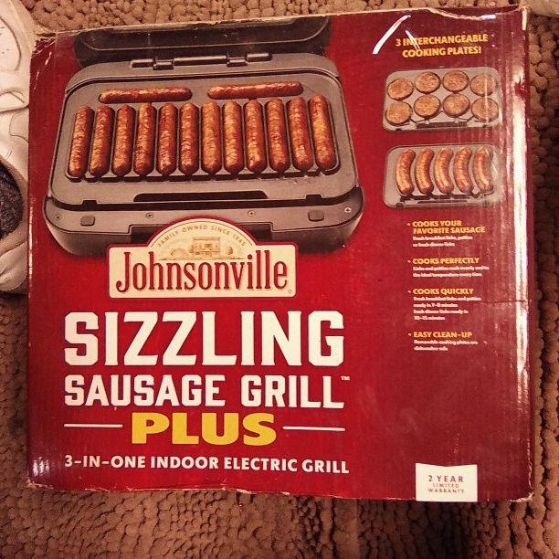Johnsonville Sizzling Sausage Grill -PLUS- 3 in 1 Indoor/Outdoor
