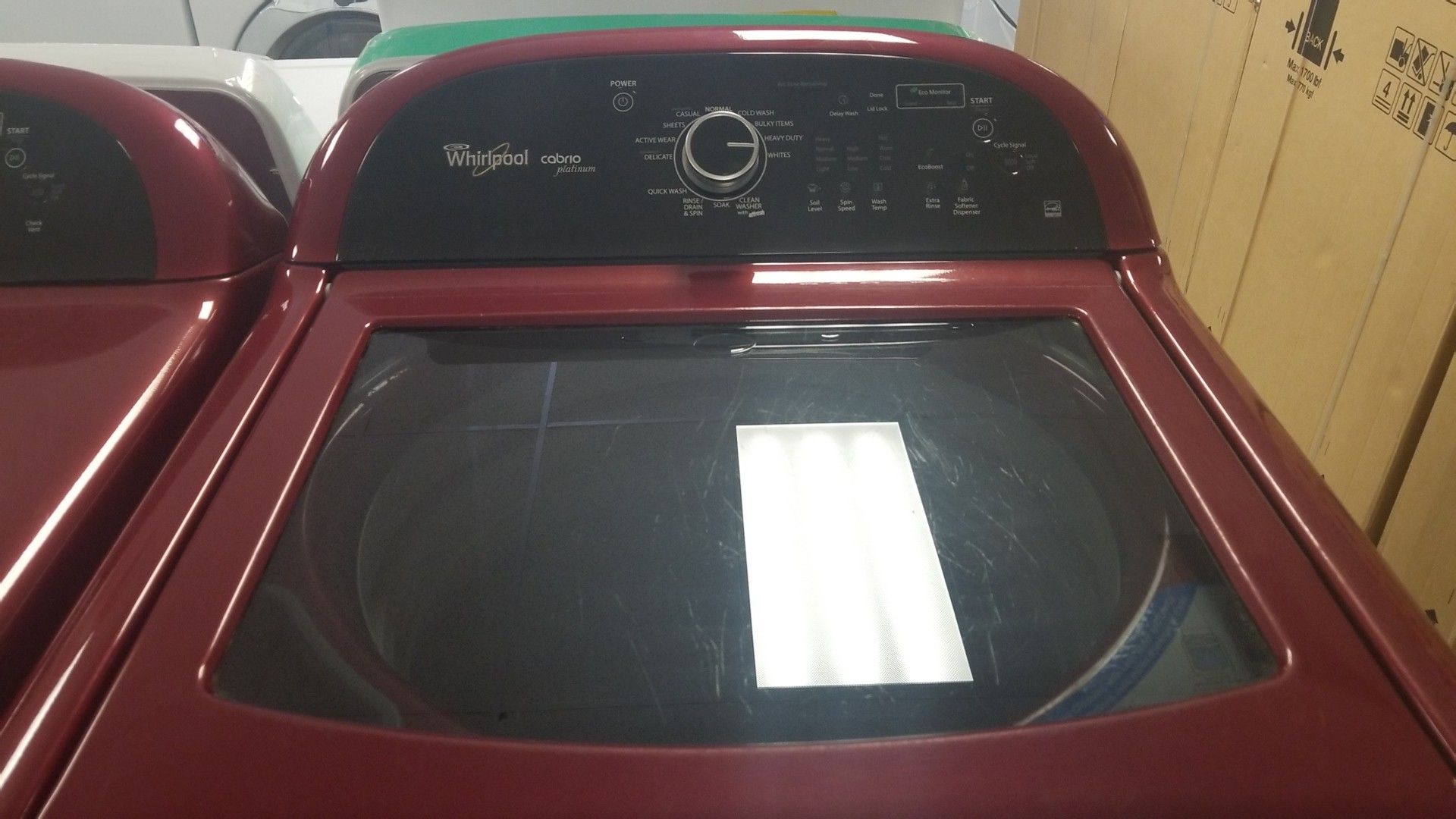 Red Whirlpool Cabrio Platinum Washer and dryer set. No credit needed