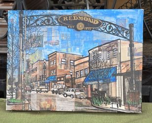 9x12" canvas print Redmond Oregon Downtown