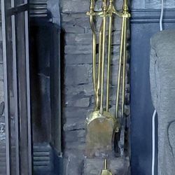 Goldtone Fireplace Tools 