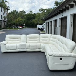 Couch/Sofa Sectional Recliners - Off White - Leather - Cheers - Delivery Available 🚛