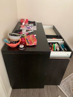 Black Desk with Drawers