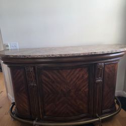 Wooden Bar With Granite Counter Top