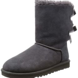 Women UGG Australia Bailey Bow Boot 1002954 Grey 100% Original size 9