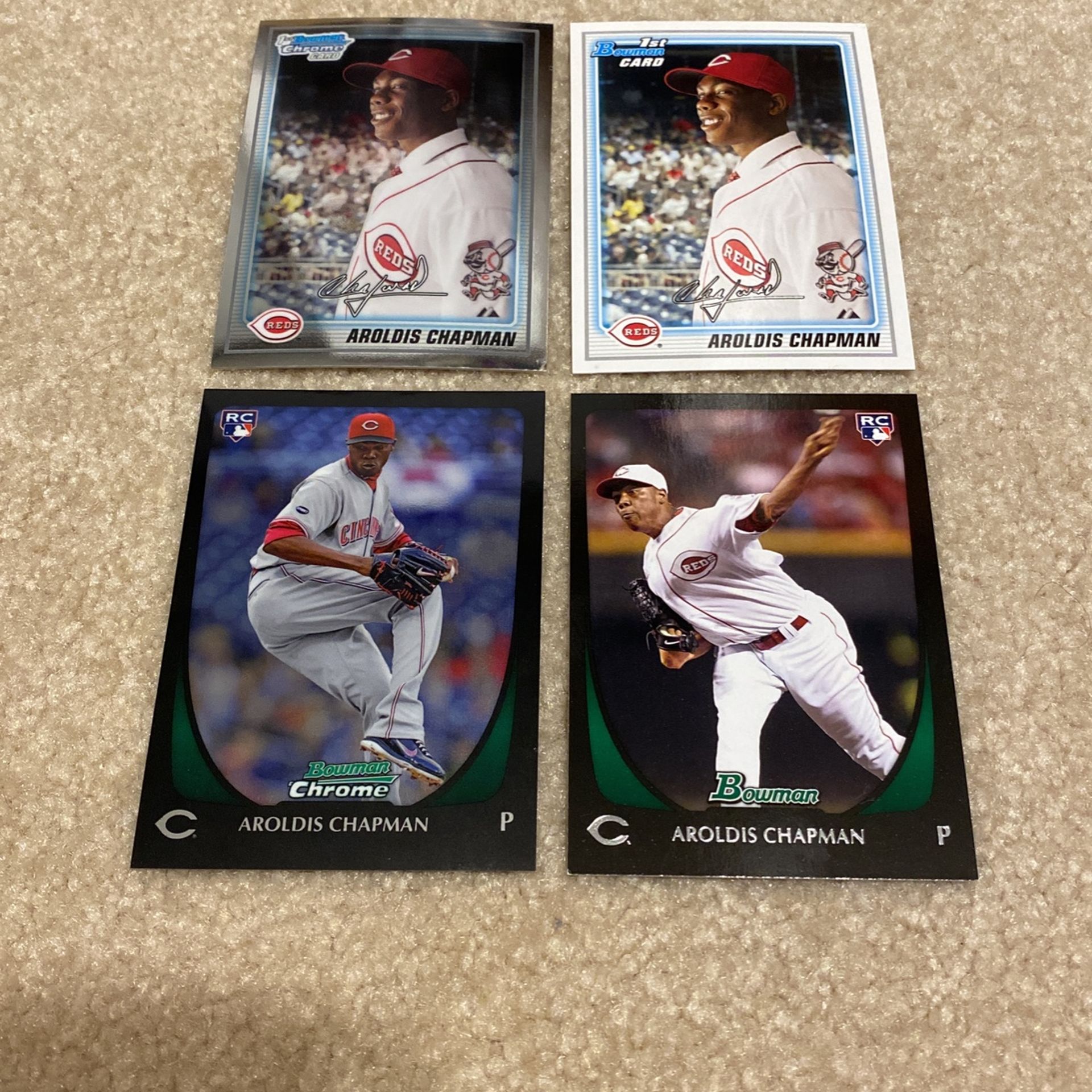 Aroldis Chapman Rookie Card Lot- 4 Cards