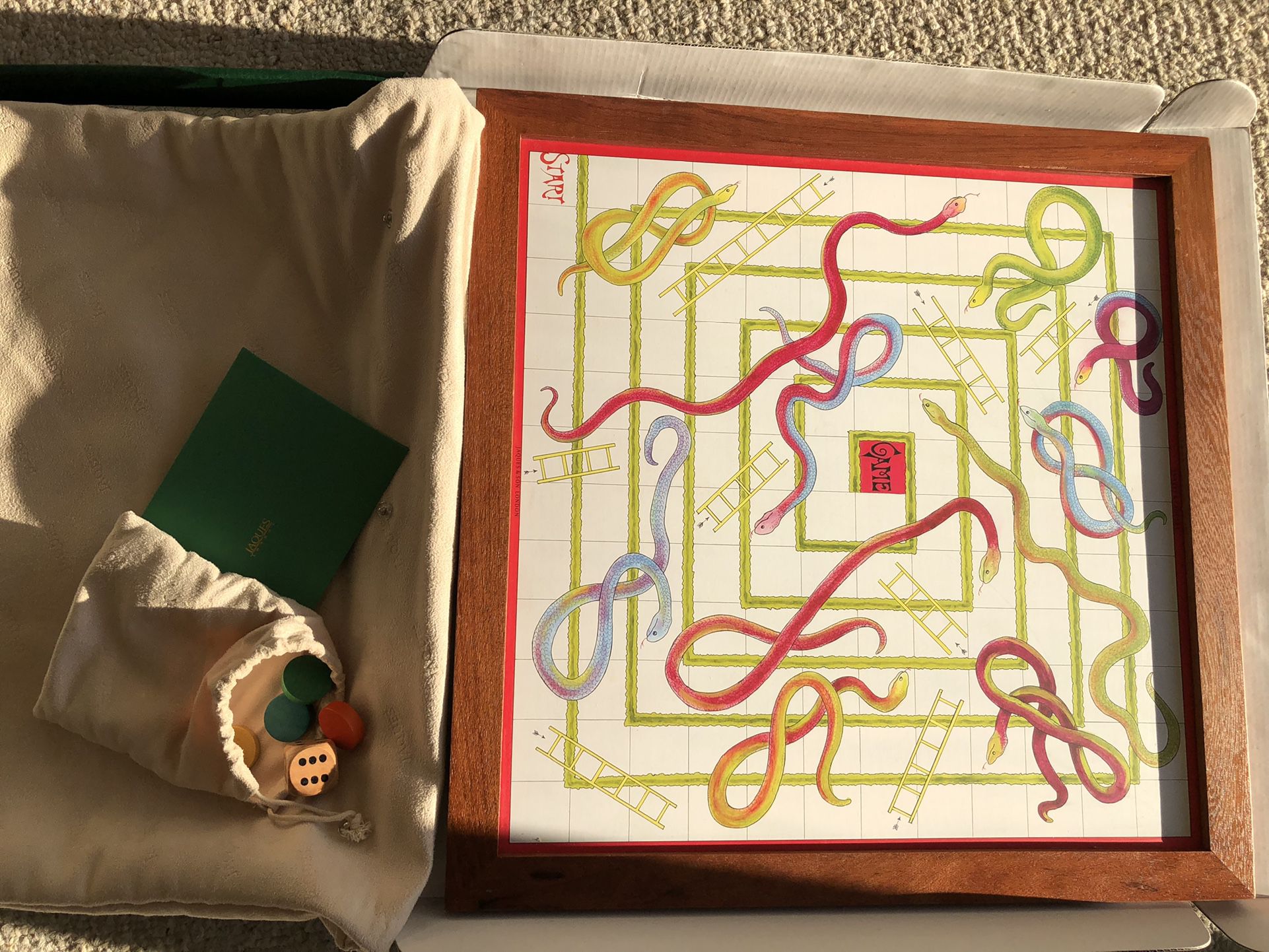 Snakes & Ladders Mahogany Board Family Game