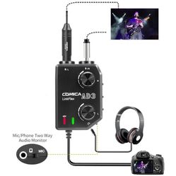 COMICA LINKFLEX AD3 Dual-Channels XLR/6.35mm/3.5mm Audio Preamp Mixer with Support 48V Phantom Power, Mono/Stereo Output, Guitar Audio Interface for C