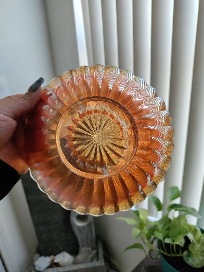 Peach Carnival Candy Dish. 