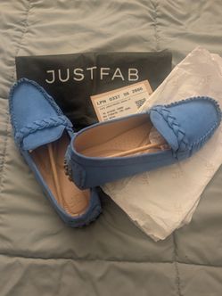 Baby blue loafers