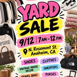 9/12 SATURDAY YARD SALE!!!