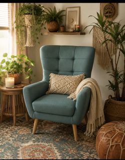 Teal Accent Chair - Modern Reading Chair | Apartment, Bedroom, Dorm, Office