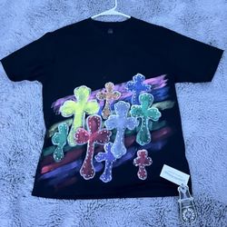 Chrome hearts graphic tee painted crosses