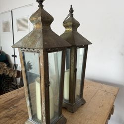 Vintage Metal Candle Lanterns (2)