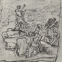 BAPTIST'S SERMON Giovanni Gian Lorenzo Bernini Fine Art Print Antique Vintage 1940’s Original Italy Italian Printed Collectible -Drawing