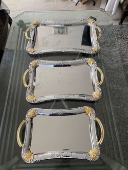 Trays ,  3 pieces ,   ( size , large , medium, small )  all  for