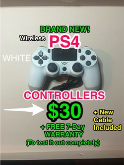 🎮 Brand New PS4 Wireless Controller White w/ Cable 🎮