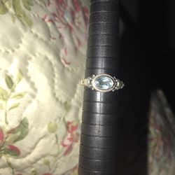 Beautiful Size 7 Blue Topaz Ring 925 Sterling Silver