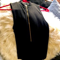 Bodysuit Sleeveless  Front Zip Up Shirt