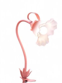 Pink Flower Clip-On Desk Lamp