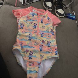 Girls Minnie Mouse Bathing Suit