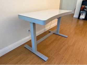 Adjustable Standing Desk w/ Glass Top, Wireless Charger & Memory Presets