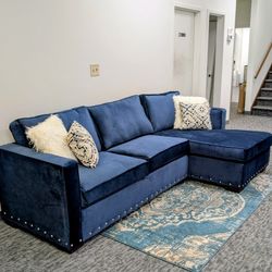 Navy Blue Sofa Sectional - Atlanta Same Day Delivery 