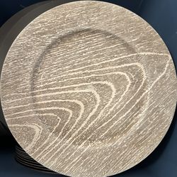 Wooden Rustic Looking Charger Christmas Holiday Table, Setting