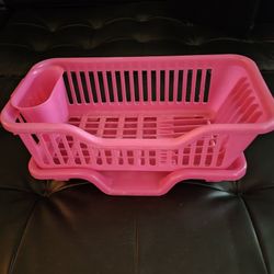 CUTE PINK DISH RACK 