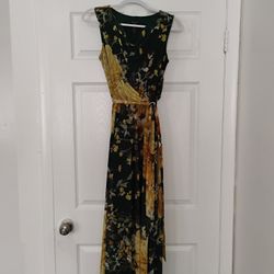 Green Floral Festive Dress