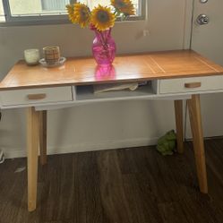Mid century Modern Desk (wood) Two Toned 