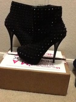 Black spiked booties