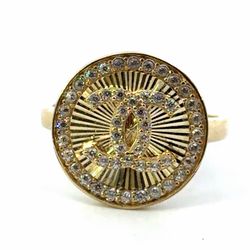 Woman’s Ladies 10k Yellow Gold CZ Cubic Zirconia Gold Round CC Ring Size 6.5 GP3120510