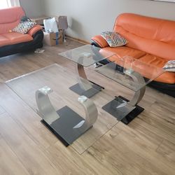 Glass Coffee Table Set 3 Pieces 