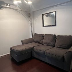 Snag This Super Cozy Couch & Mirror Set