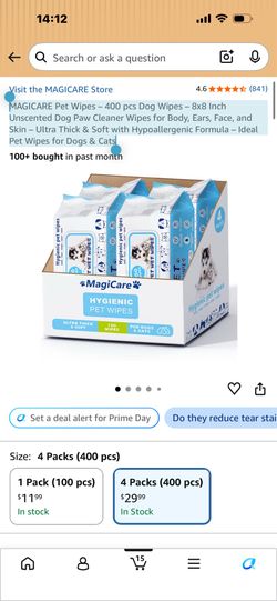 New Pet Wipes 400 Count – $20