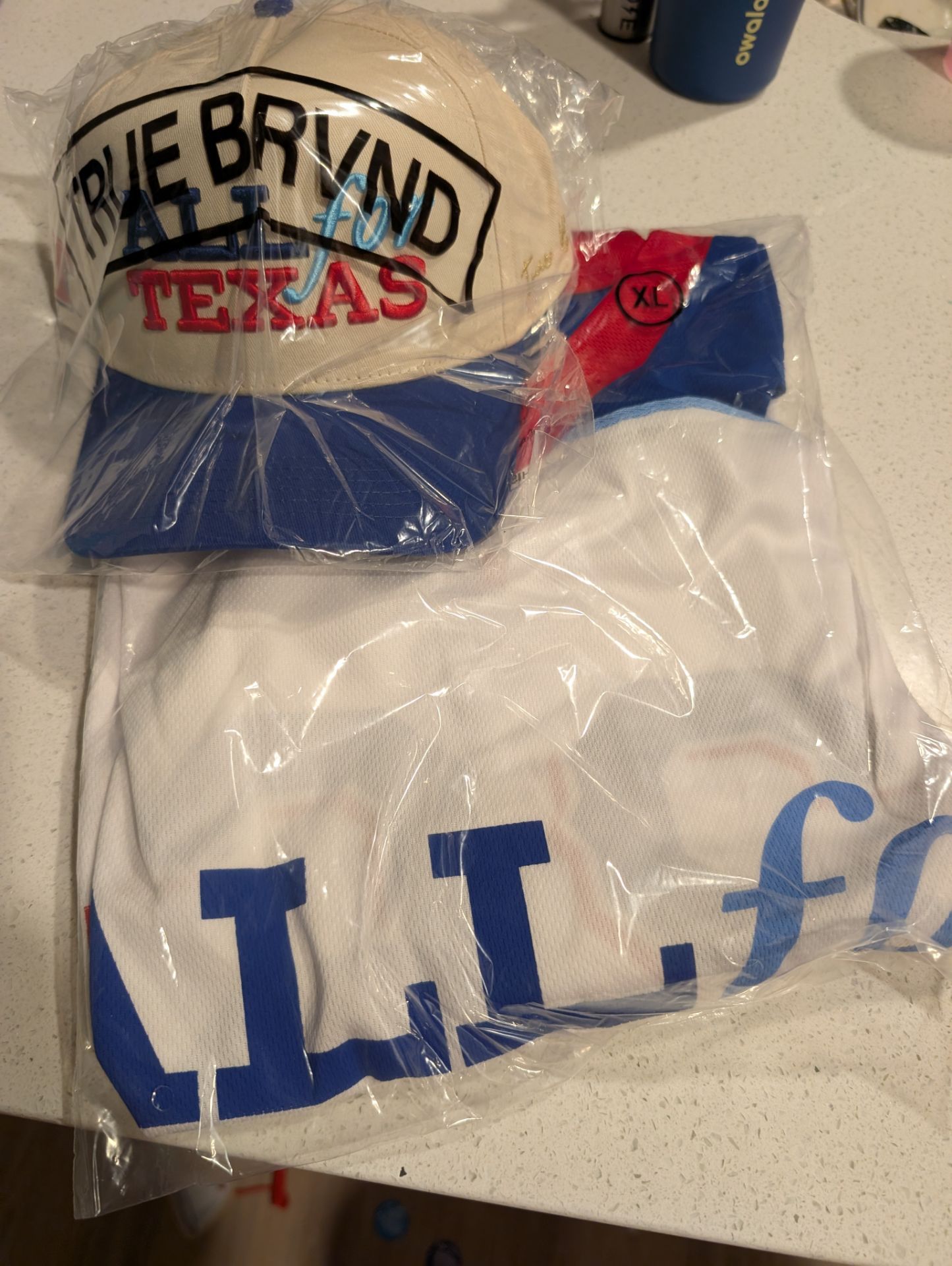Texas rangers all for Texas bundle hat and jersey