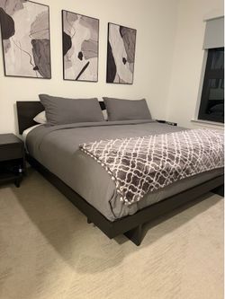 King bed frame & night stand