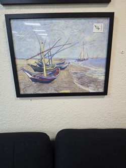 BRAND NEW 
Fishing Boats on the Beach Poster Print by Vincent Van Gogh
 21" x 17"