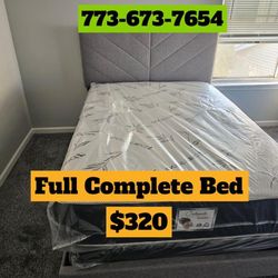 Brand New Full Bed Frame With Mattress And Box Spring Only $319 🚨Ready For Delivery 🚛