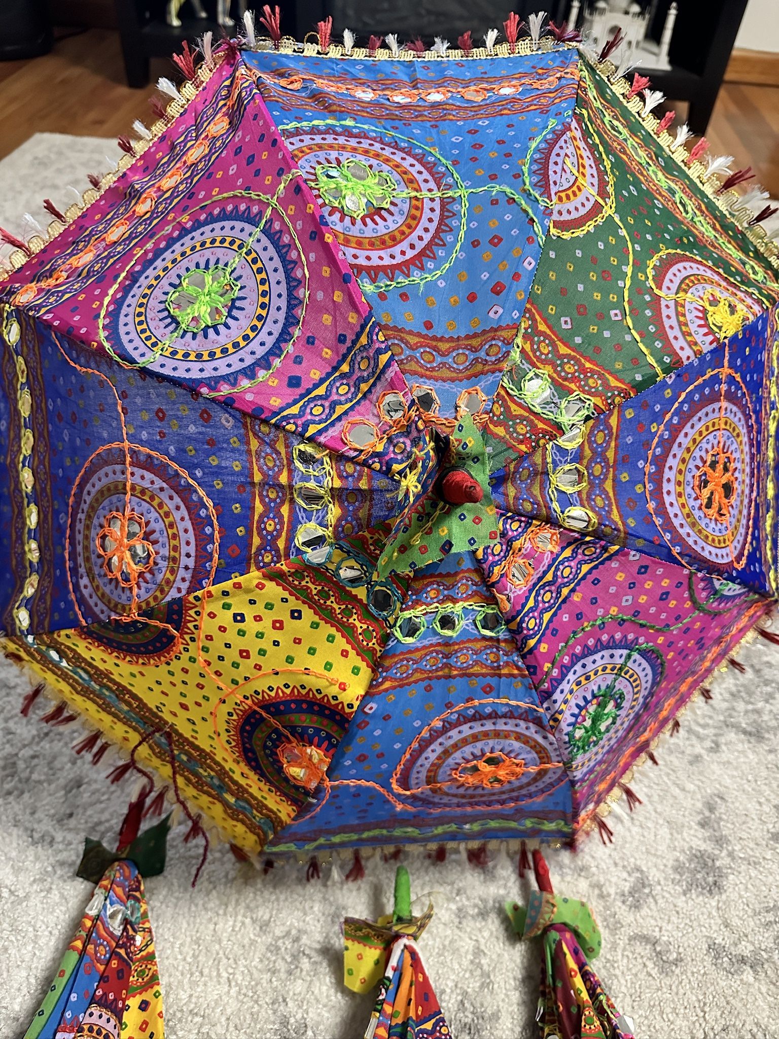 Custom Indian Umbrella for Traditional Wedding Diwali Party Decorations