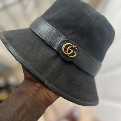 Authentic Black Gucci Bucket Hat 