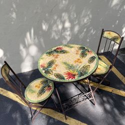 Mosaic table and chairs set