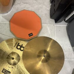 Cymbals And Drum Practice Pad 