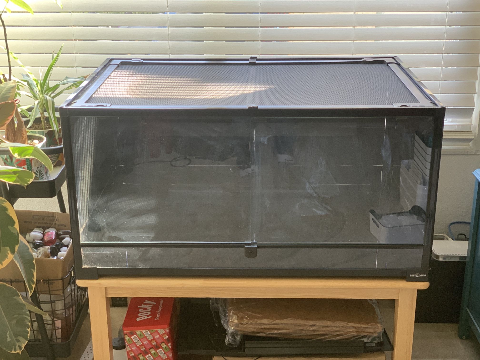REPTI ZOO 67 Gallon Reptile Glass Terrarium, Double Hinge Door with Screen Ventilation Reptile Terrarium 36" x 24" x 18" (Knock-Down) Includes Origina