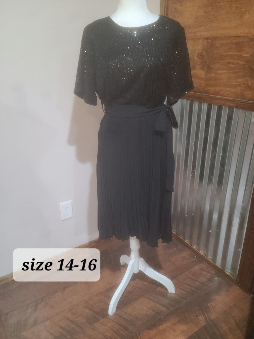 New  Black Dress With Sequins 