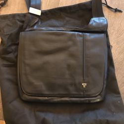 Tumi Black Leather messenger bag
