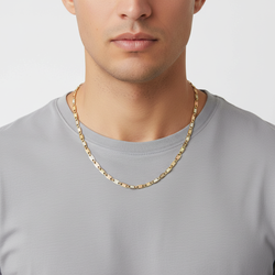 14K Tri Color Gold 24" Mariner Chain