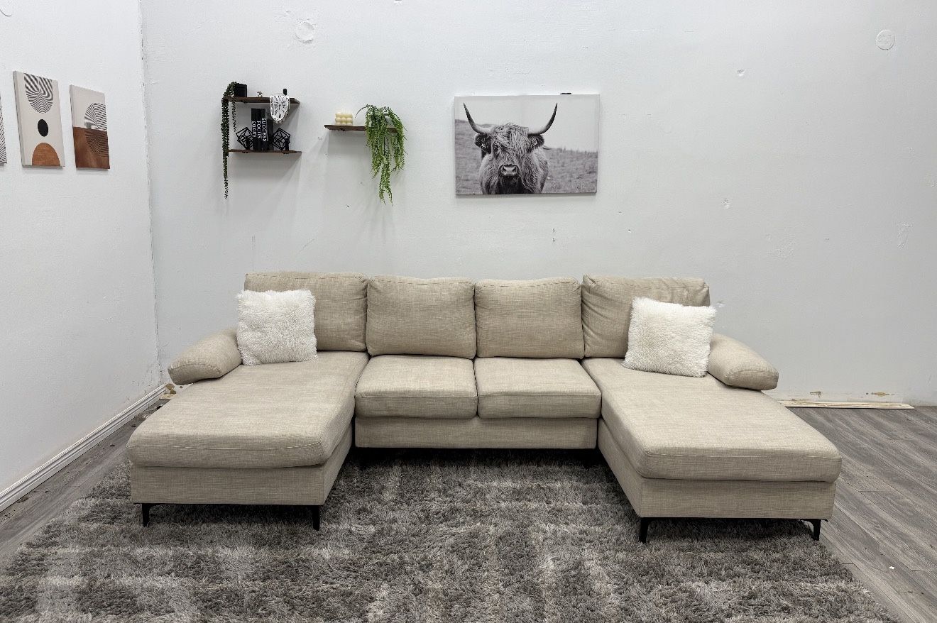 Cream Sectional Couch - Free Delivery