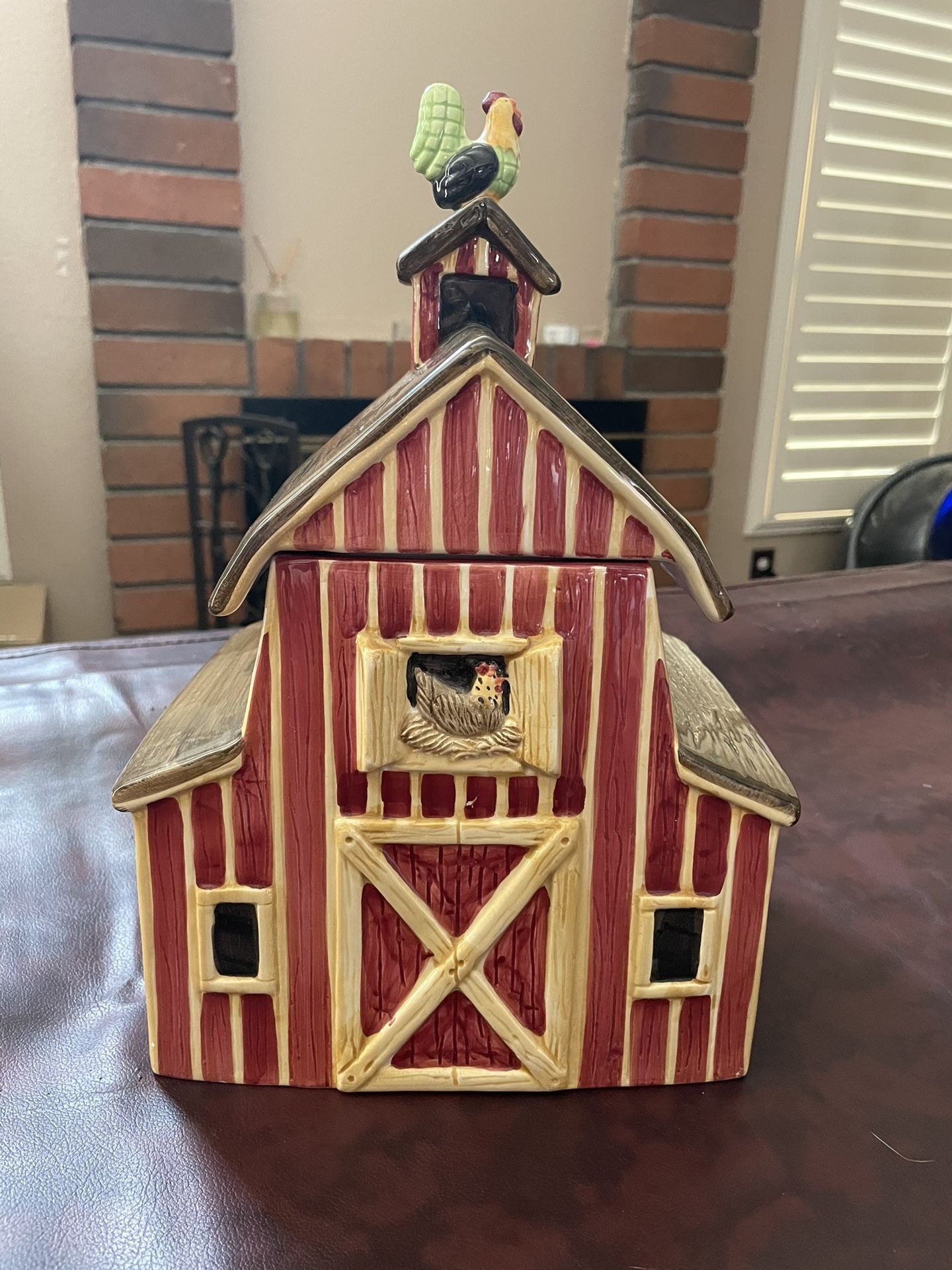 Vintage Sakura Debbie Mumm Red Barn Cookie Jar.